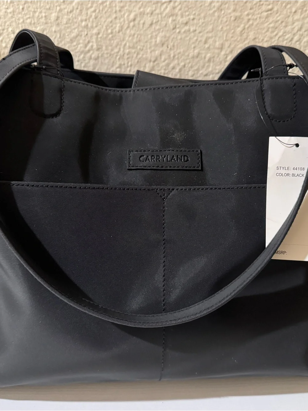 CARRYLAND Black Nylon Tote Bag